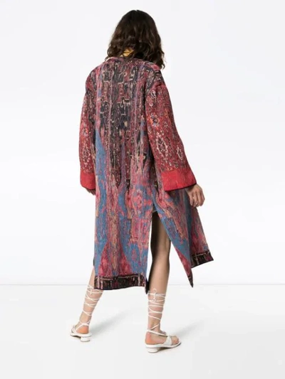 Shop Chloé Scarf Print Coat In Red
