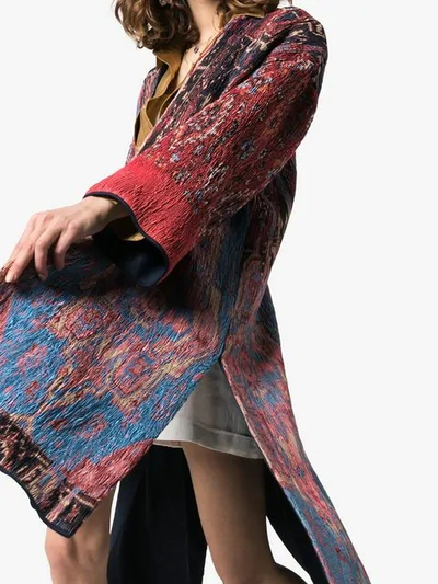 Shop Chloé Scarf Print Coat In Red
