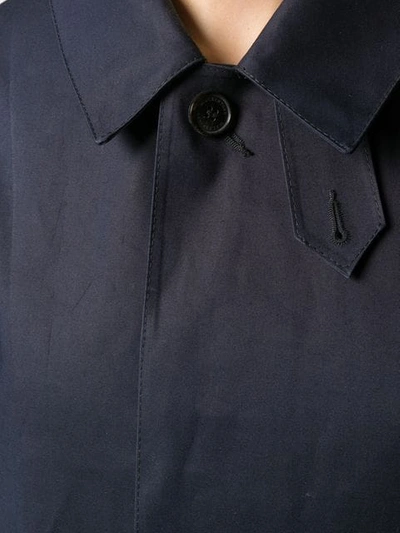 Shop Mackintosh Navy Bonded Cotton Coat Lr-089 In Blue