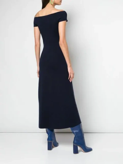 Shop Gabriela Hearst Bardot Knit Maxi Dress In Blue