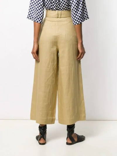 Shop Zimmermann High Waisted Trousers In Brown