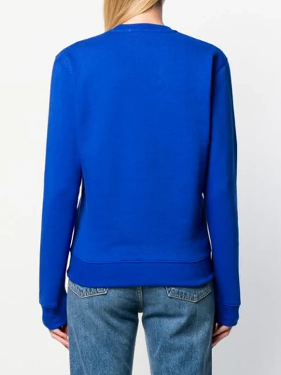 Shop Msgm Logo Sweatshirt In Blue