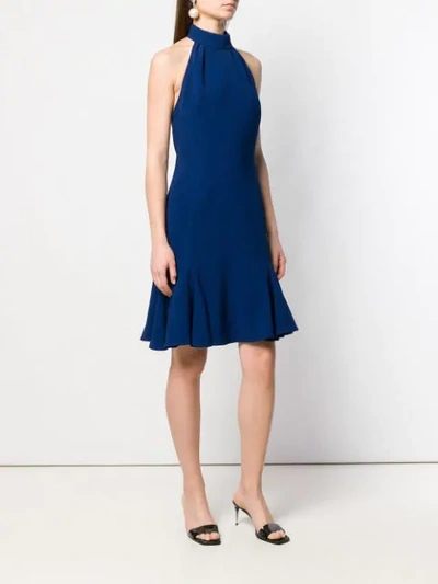 Shop Stella Mccartney Halterneck Flutter Dress In Blue