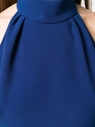 Shop Stella Mccartney Halterneck Flutter Dress In Blue