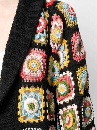 Shop Alanui Crochet Mid-length Cardi-coat In Black