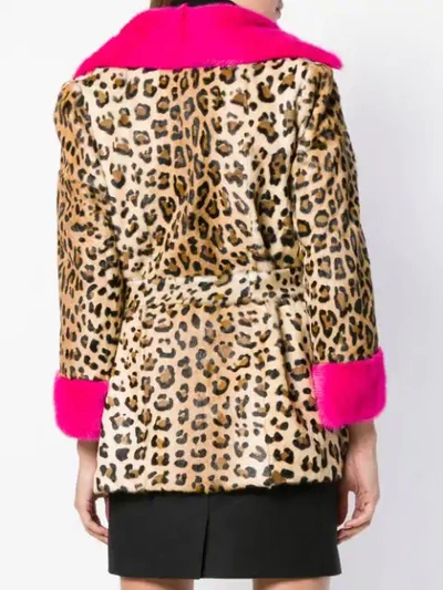 Shop Simonetta Ravizza Leopard Print Fur Coat In Brown