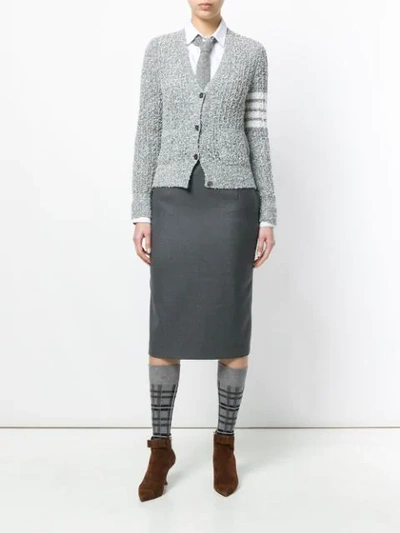 Shop Thom Browne Wool Blend V In Grey