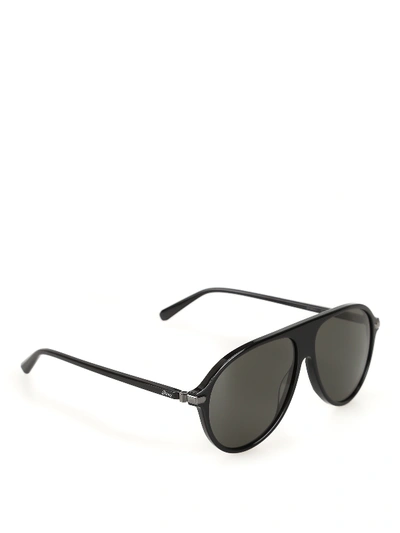 Shop Brioni Black Acetate Sunglasses