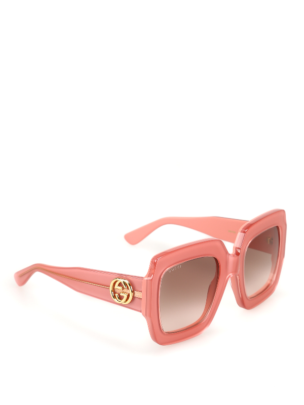Gucci Pink Oversized Sunglasses | ModeSens