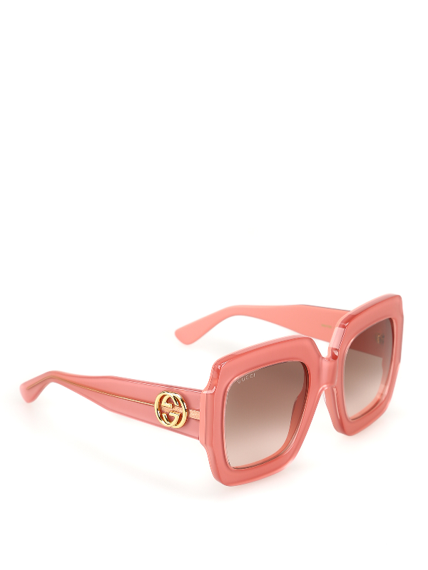 gucci pink oversized sunglasses