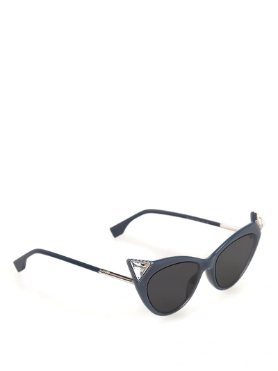 Shop Fendi Iridia Sunglasses In Blue