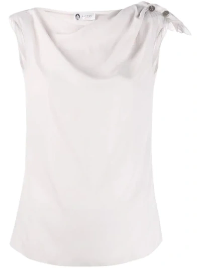 Shop Lanvin Tank Top With Knot Detail In Neutrals