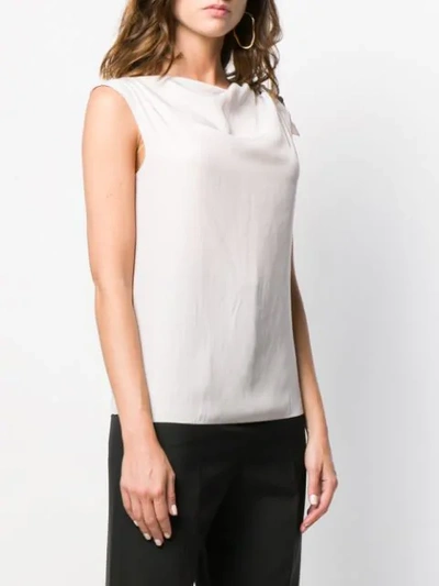 Shop Lanvin Tank Top With Knot Detail In Neutrals