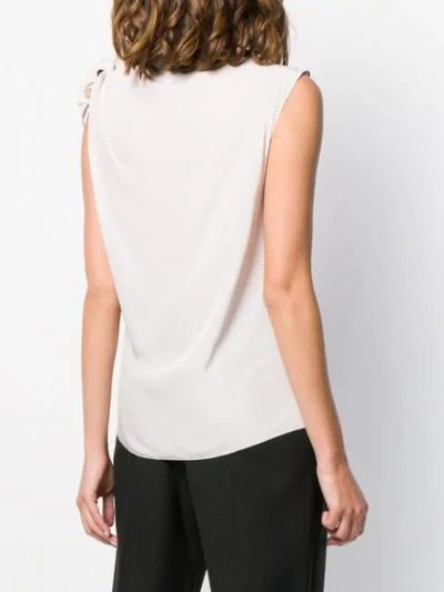 Shop Lanvin Tank Top With Knot Detail In Neutrals