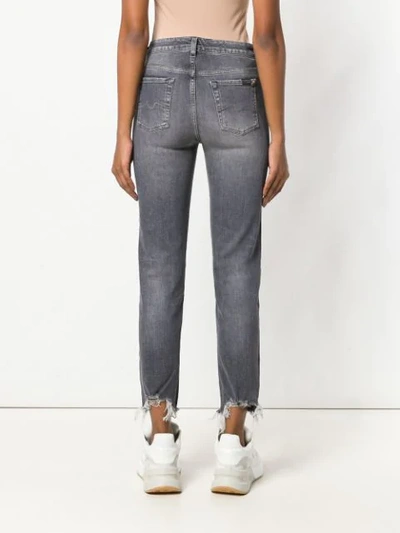 Shop 7 For All Mankind Cropped Skinny Jeans In Grey