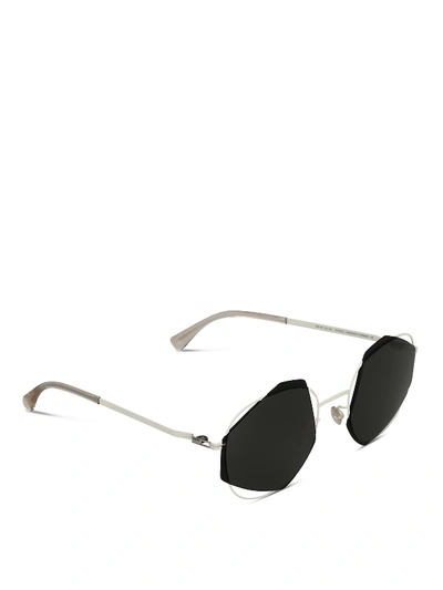 Shop Mykita Achille White Round Sunglasses