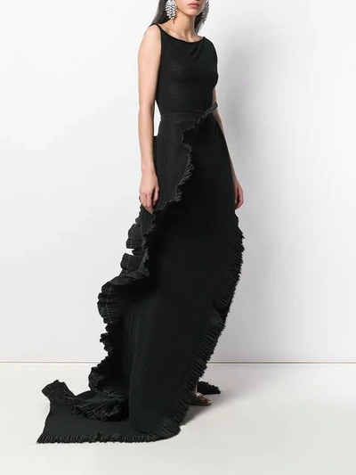 Shop Area Draped Pleated Skirt In Black