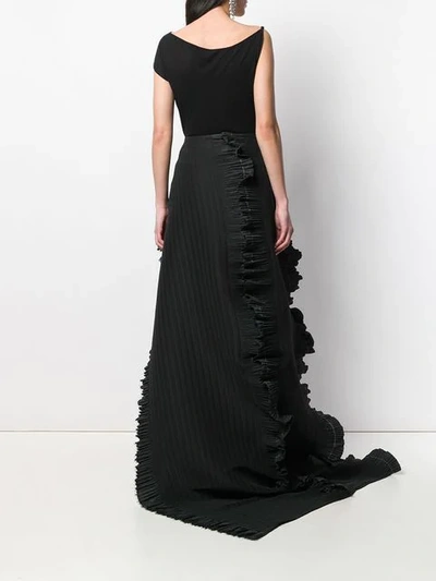 Shop Area Draped Pleated Skirt In Black