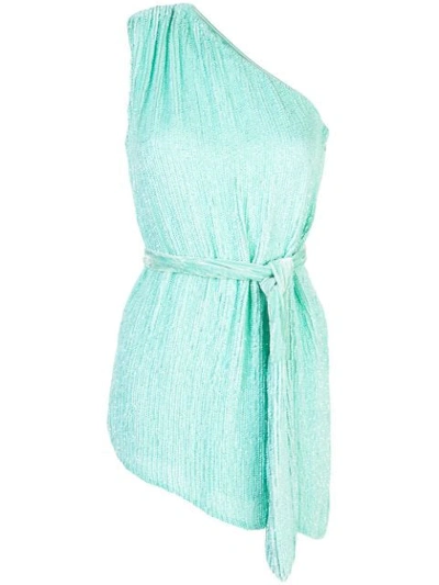 Shop Retroféte Retrofete Sequin One Shoulder Dress - Green