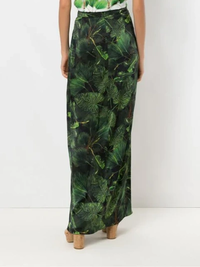 Shop Isolda Gilda Long Skirt In Green