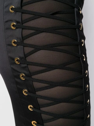 Shop Murmur Lace-up Detail Fitted Skirt In Black