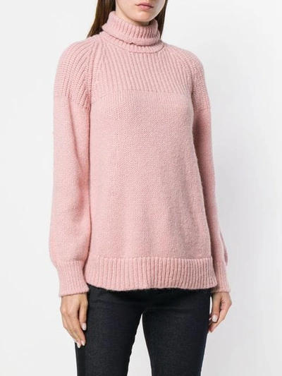 Shop Dondup Turtle Neck Jumper In Pink