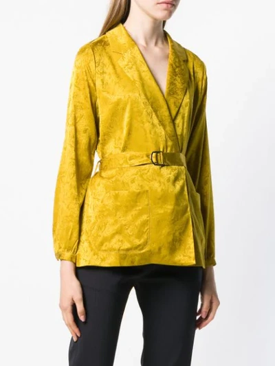 Shop Maison Père Belted Blouse In Yellow