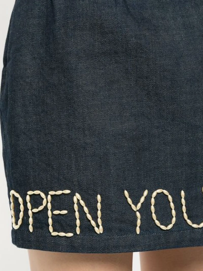 Shop Tu Es Mon Tresor “open Your Heart” Mini Skirt In Blue