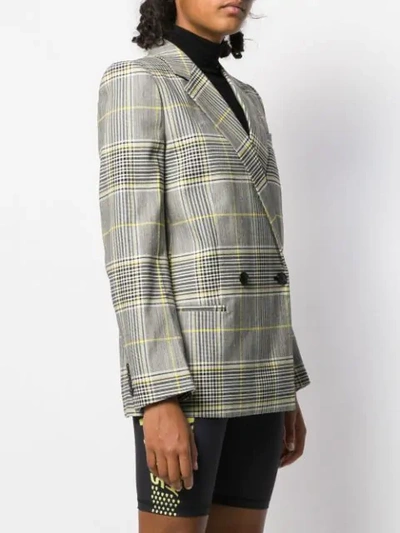 Shop Givenchy Double-breasted Check Blazer In Black