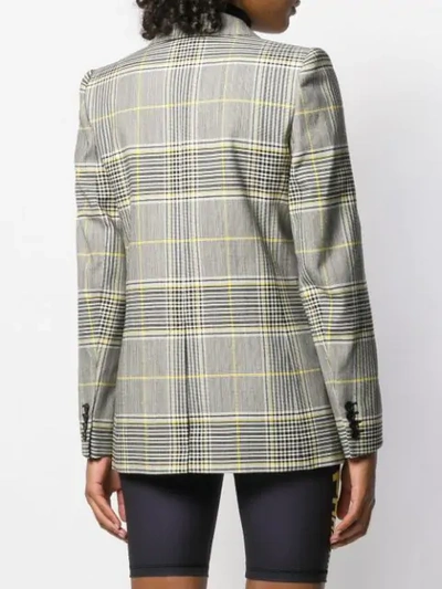 Shop Givenchy Double-breasted Check Blazer In Black
