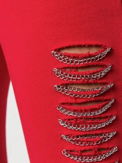 Shop Philipp Plein Chain Trim Track Trousers In Red