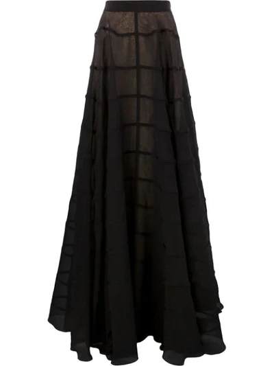 Shop Maison Rabih Kayrouz Long Pleated Skirt In 001 Black