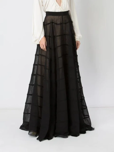 Shop Maison Rabih Kayrouz Long Pleated Skirt In 001 Black