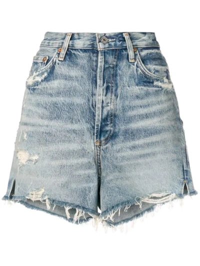 Shop Citizens Of Humanity Ricot Denim Shorts In Blue