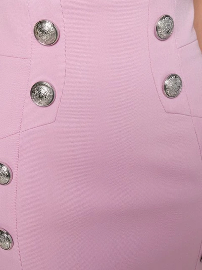 Shop Balmain Mini Pencil Skirt In Pink