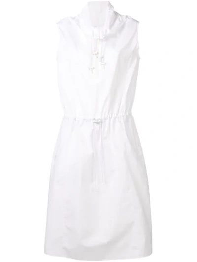 Shop Maison Margiela Drawstring Midi Dress In White