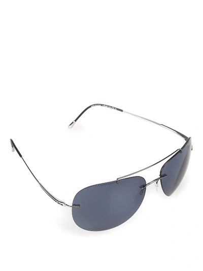Shop Silhouette Titanium Aviator Sunglasses In Metallic