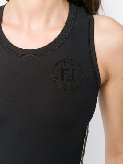 Shop Fendi Logo Tank Top In Black