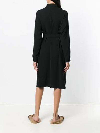 Shop Aspesi Belted Shirt Dress In Black