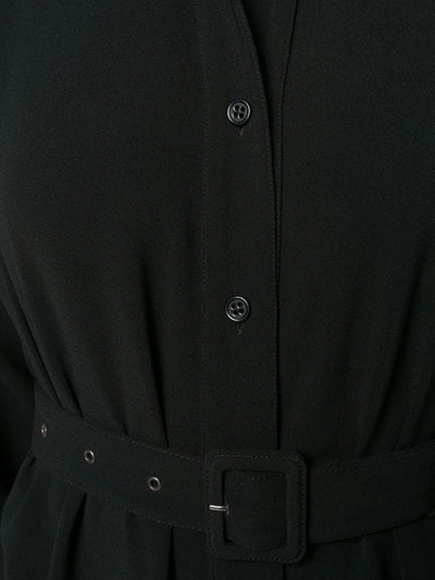 Shop Aspesi Belted Shirt Dress In Black