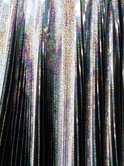 Balmain Holographic Pleated Voile Mini Skirt In Metallic