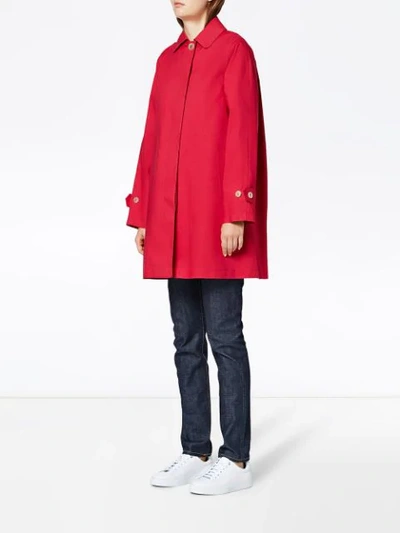 Shop Mackintosh Ruby Bonded Cotton Coat Lr-073d In Red