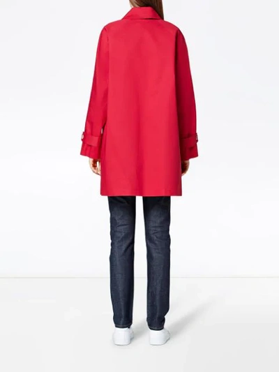 Shop Mackintosh Ruby Bonded Cotton Coat Lr-073d In Red