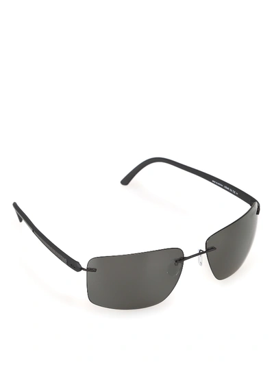 Shop Silhouette Titanium Frameless Sunglasses In Black