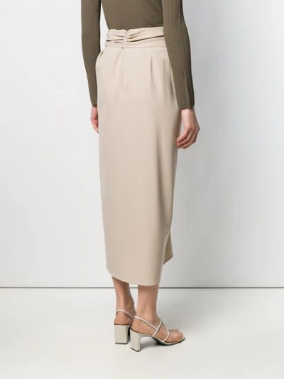 Shop Max Mara Twisted Front Skirt In Neutrals