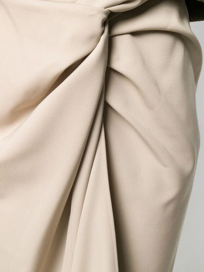 Shop Max Mara Twisted Front Skirt In Neutrals