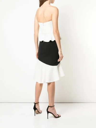 Shop Marchesa Notte Bandeau Ruffle Dress In White