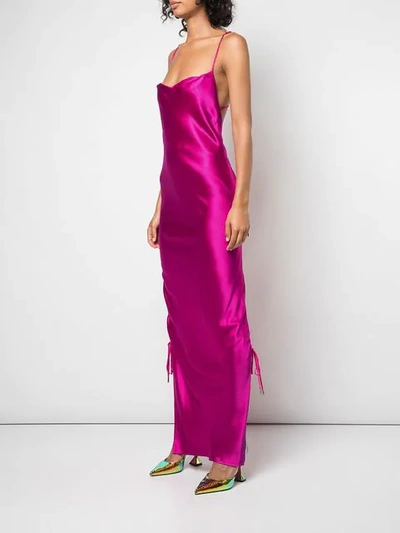 Shop Galvan Gathered Evening Gown In Pink