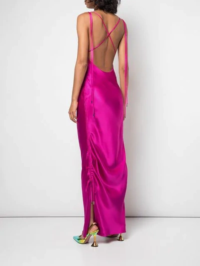 Shop Galvan Gathered Evening Gown In Pink