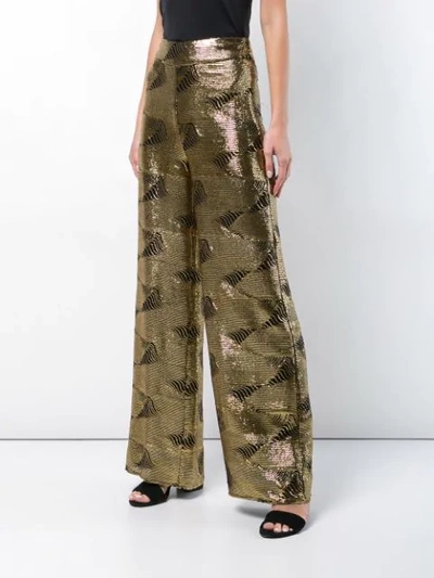 Shop Sally Lapointe Lurex Knit Palazzo Pants - Metallic